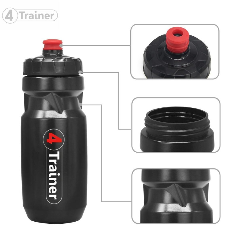 Bidon Sport 4TRAINER | Noir Rouge | BL4CK | 650ml