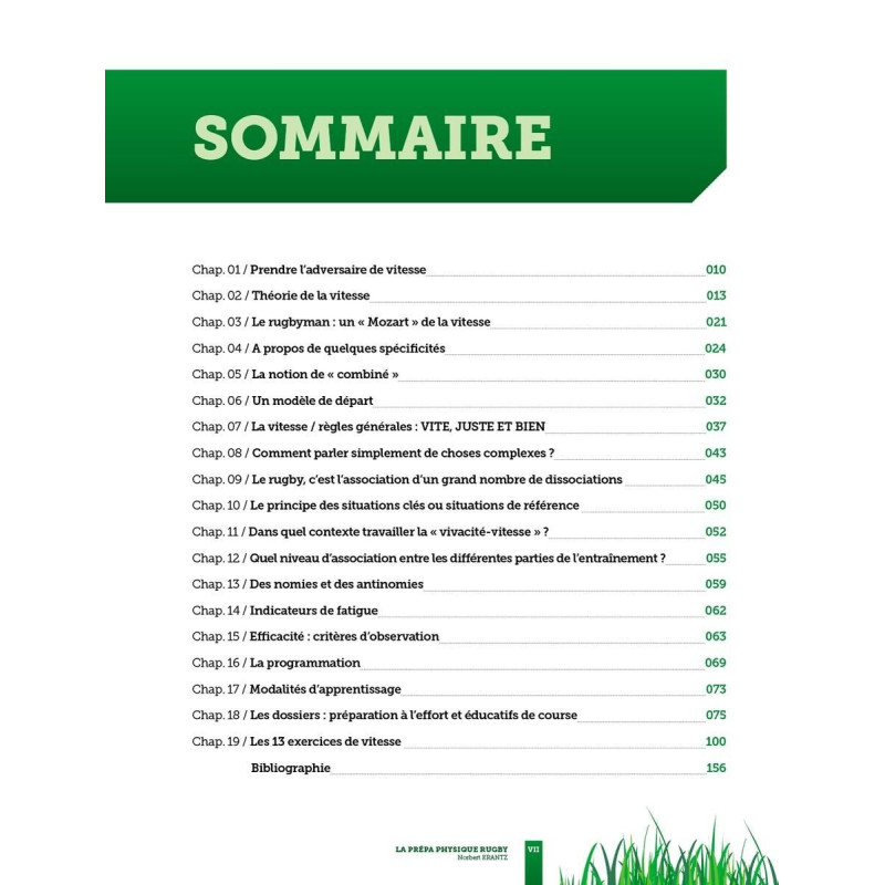 Livre Prépa Physique Rugby 4TRAINER | Développement Vitesse Norbert Krantz