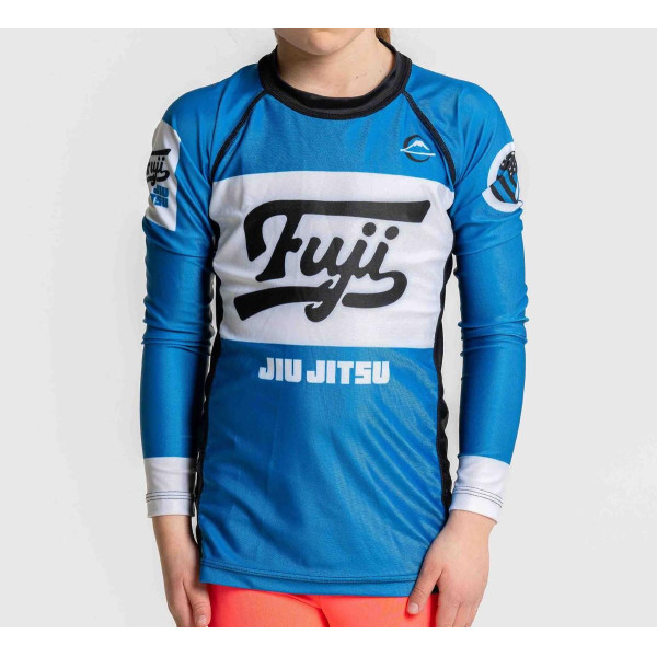 Rashguard Fuji Sports | Bleu | Kids Jiu Jitsu Script Flex Lite