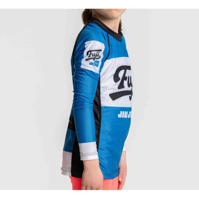 Rashguard Fuji Sports | Bleu | Kids Jiu Jitsu Script Flex Lite