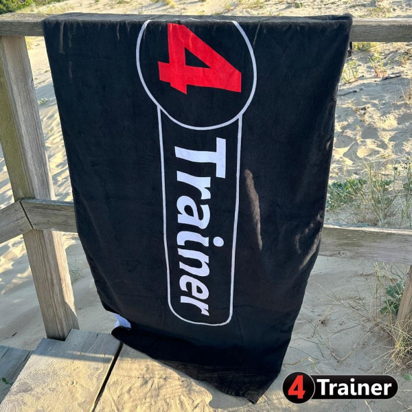 Serviette de Plage 4TRAINER | Noir et Rouge | Logo