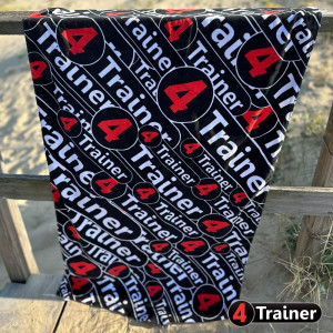 Serviette de Plage 4TRAINER | Noir et Rouge | Monogramme