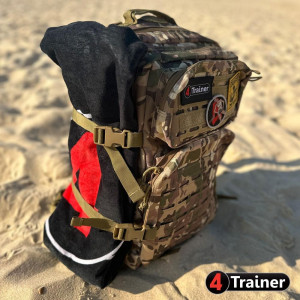 Serviette de Plage 4TRAINER | Noir et Rouge | Logo