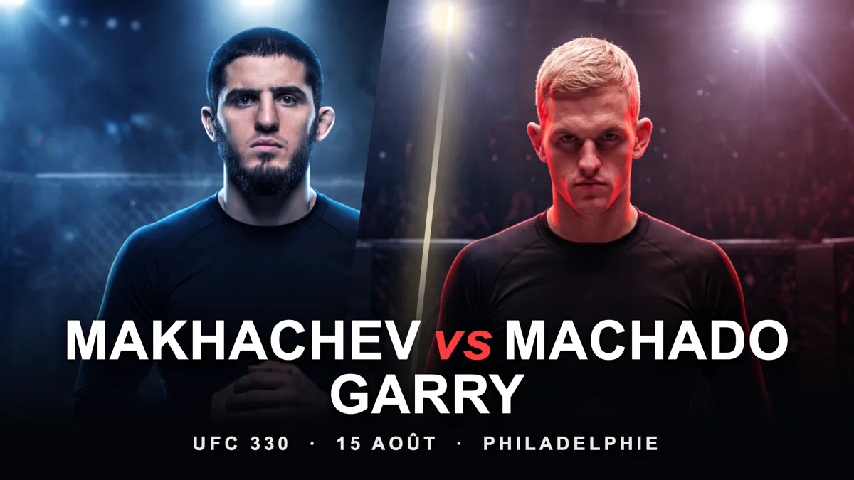 Affiche UFC 330 : Islam Makhachev contre Ian Machado Garry à Philadelphie le 15 août 2026