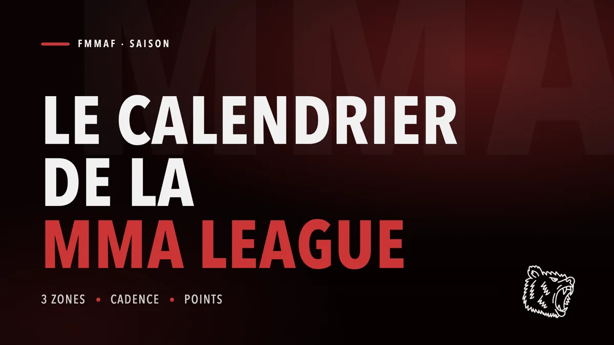 Le calendrier de la saison MMA League FMMAF : zones et cadence