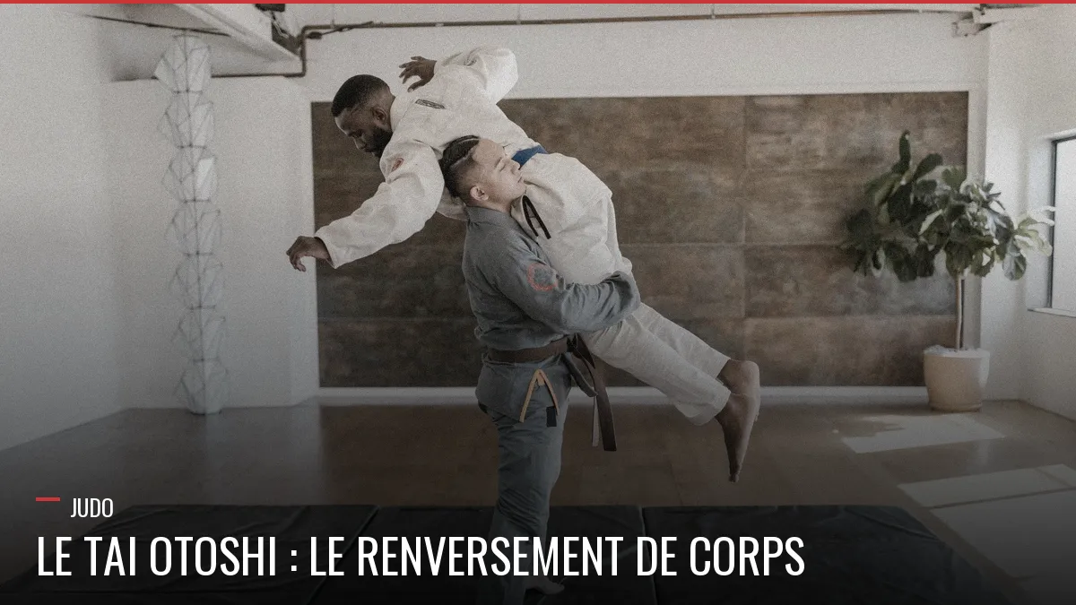 Judokas en action sur tatami, le tai otoshi