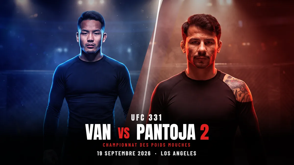 Affiche UFC 331 : Joshua Van contre Alexandre Pantoja à Los Angeles le 19 septembre 2026